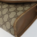 GUCCI GG Supreme Web Sherry Line Clutch Bag PVC Beige Gold 89 01 030 Auth 150270-8