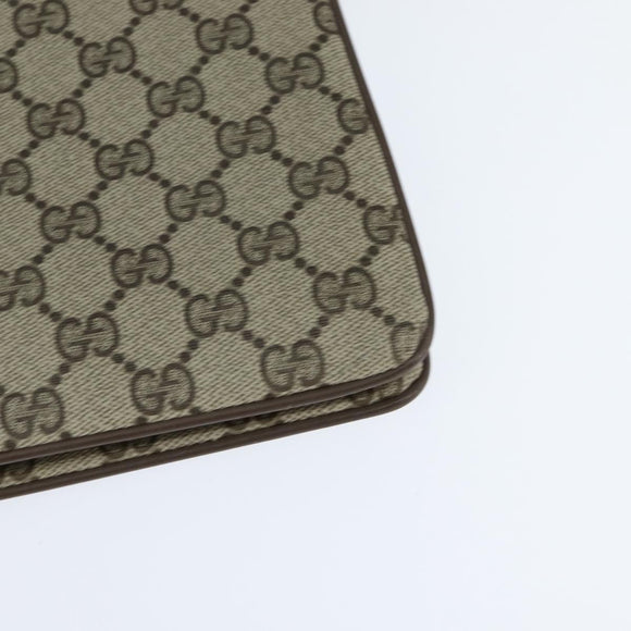 GUCCI GG Supreme Web Sherry Line Bag PVC Beige Gold 41 02 013 Auth 150271