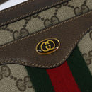 GUCCI GG Supreme Web Sherry Line Bag PVC Beige Gold 41 02 013 Auth 150271-15