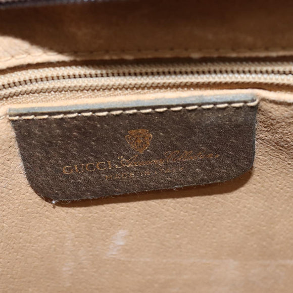 GUCCI GG Supreme Web Sherry Line Bag PVC Beige Gold 41 02 013 Auth 150271