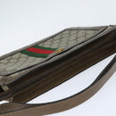 GUCCI GG Supreme Web Sherry Line Bag PVC Beige Gold 41 02 013 Auth 150271-6