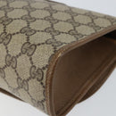 GUCCI GG Supreme Web Sherry Line Clutch Bag PVC Beige Gold 89 01 030 Auth 150272-15