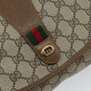 GUCCI GG Supreme Web Sherry Line Clutch Bag PVC Beige Gold 89 01 030 Auth 150272-8