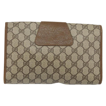 GUCCI GG Supreme Web Sherry Line Clutch Bag PVC Beige Gold 89 01 030 Auth 150272 - 0