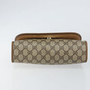 GUCCI GG Supreme Web Sherry Line Clutch Bag PVC Beige Gold 89 01 030 Auth 150272-6