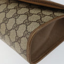 GUCCI GG Supreme Web Sherry Line Clutch Bag PVC Beige Gold 89 01 030 Auth 150272-7