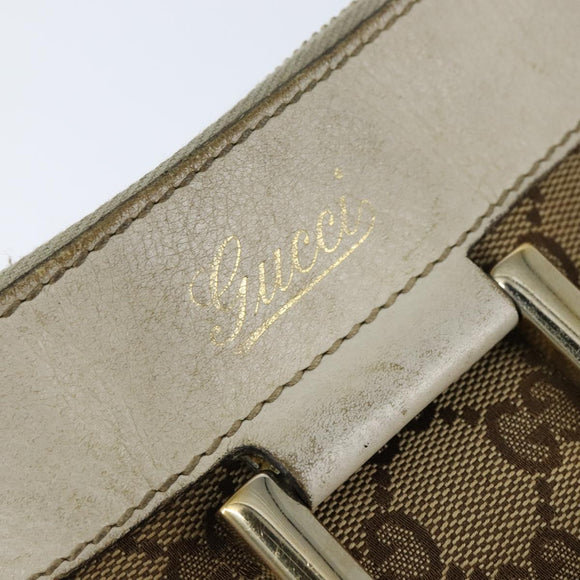 GUCCI GG Canvas Abbey Shoulder Bag Beige Gold 203257 Auth 150275