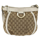 GUCCI GG Canvas Abbey Shoulder Bag Beige Gold 203257 Auth 150275-2