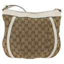 GUCCI GG Canvas Abbey Shoulder Bag Beige Gold 203257 Auth 150275-3