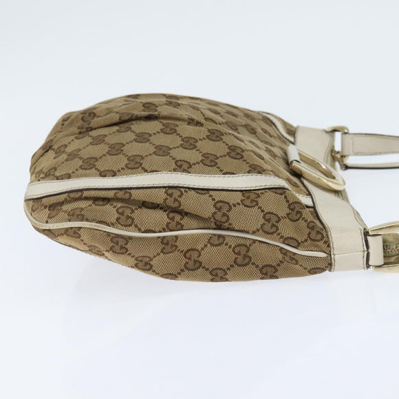 GUCCI GG Canvas Abbey Shoulder Bag Beige Gold 203257 Auth 150275