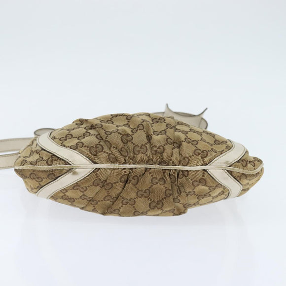 GUCCI GG Canvas Abbey Shoulder Bag Beige Gold 203257 Auth 150275