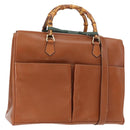 GUCCI Bamboo Hand Bag Leather 2way Brown Gold 002 2855 03222 0 Auth 150280-1