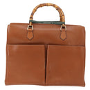 GUCCI Bamboo Hand Bag Leather 2way Brown Gold 002 2855 03222 0 Auth 150280-13