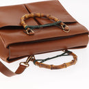 GUCCI Bamboo Hand Bag Leather 2way Brown Gold 002 2855 03222 0 Auth 150280-6