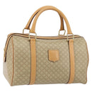 CELINE Macadam Canvas Boston Bag PVC Beige Gold Auth 150281-1