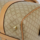 CELINE Macadam Canvas Boston Bag PVC Beige Gold Auth 150281-10
