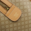 CELINE Macadam Canvas Boston Bag PVC Beige Gold Auth 150281-14