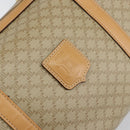 CELINE Macadam Canvas Boston Bag PVC Beige Gold Auth 150281-15