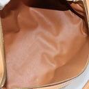 CELINE Macadam Canvas Boston Bag PVC Beige Gold Auth 150281-17