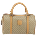 CELINE Macadam Canvas Boston Bag PVC Beige Gold Auth 150281-2