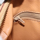 CELINE Macadam Canvas Boston Bag PVC Beige Gold Auth 150281-20