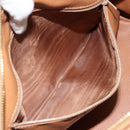 CELINE Macadam Canvas Boston Bag PVC Beige Gold Auth 150281-21