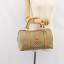 CELINE Macadam Canvas Boston Bag PVC Beige Gold Auth 150281-22