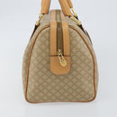 CELINE Macadam Canvas Boston Bag PVC Beige Gold Auth 150281-4