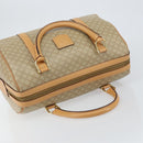 CELINE Macadam Canvas Boston Bag PVC Beige Gold Auth 150281-6
