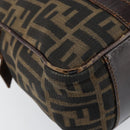 FENDI Zucca Canvas Boston Bag Black Brown Auth 150282-15