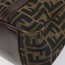 FENDI Zucca Canvas Boston Bag Black Brown Auth 150282-16