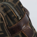 FENDI Zucca Canvas Boston Bag Black Brown Auth 150282-18