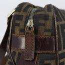 FENDI Zucca Canvas Boston Bag Black Brown Auth 150282-10