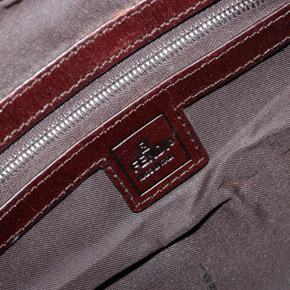 FENDI Zucca Canvas Boston Bag Black Brown Auth 150282