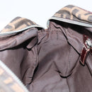 FENDI Zucca Canvas Boston Bag Black Brown Auth 150282-21