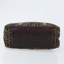 FENDI Zucca Canvas Boston Bag Black Brown Auth 150282-5