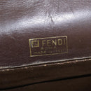 FENDI Zucca Canvas Shoulder Bag Black Brown Auth 150285-16