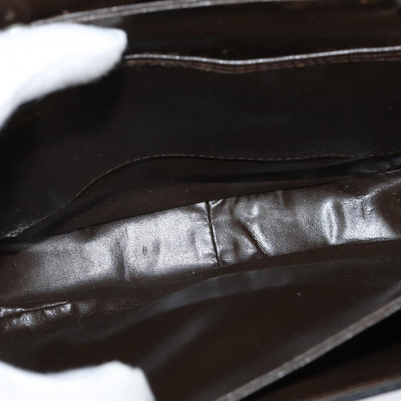 FENDI Zucca Canvas Shoulder Bag Black Brown Auth 150285