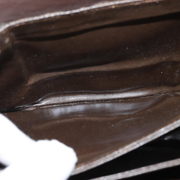 FENDI Zucca Canvas Shoulder Bag Black Brown Auth 150285