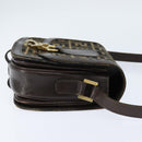 FENDI Zucca Canvas Shoulder Bag Black Brown Auth 150285-5