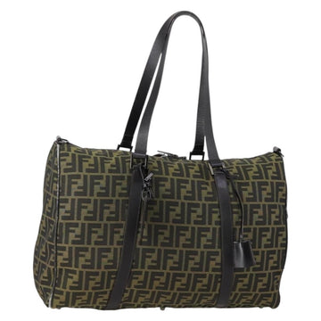FENDI Zucca Canvas Tote Bag Black Brown Auth 150286