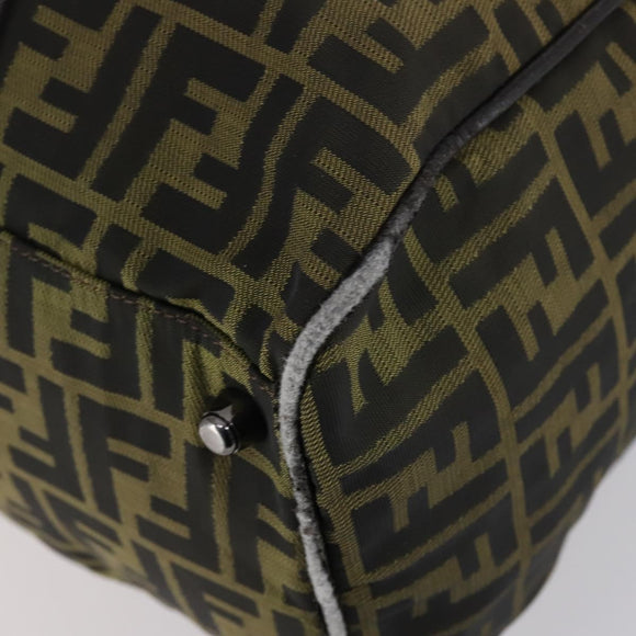 FENDI Zucca Canvas Tote Bag Black Brown Auth 150286