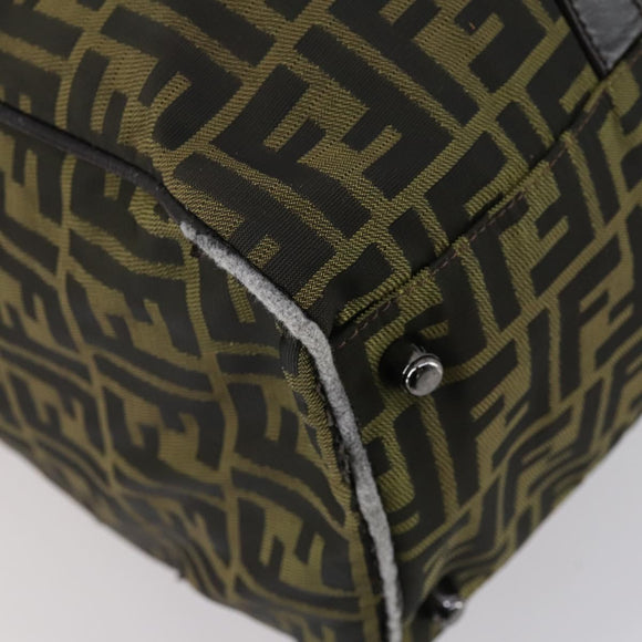 FENDI Zucca Canvas Tote Bag Black Brown Auth 150286