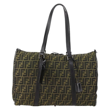 FENDI Zucca Canvas Tote Bag Black Brown Auth 150286 - 0