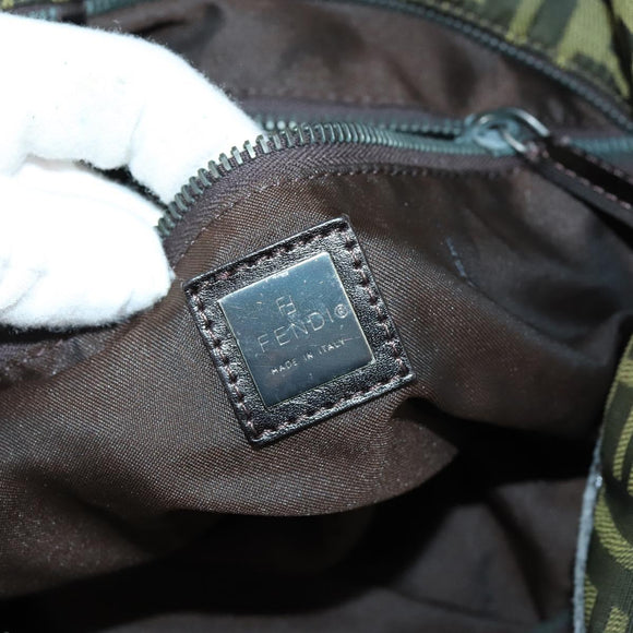 FENDI Zucca Canvas Tote Bag Black Brown Auth 150286