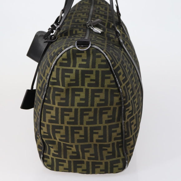 FENDI Zucca Canvas Tote Bag Black Brown Auth 150286