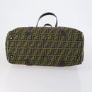 FENDI Zucca Canvas Tote Bag Black Brown Auth 150286-9