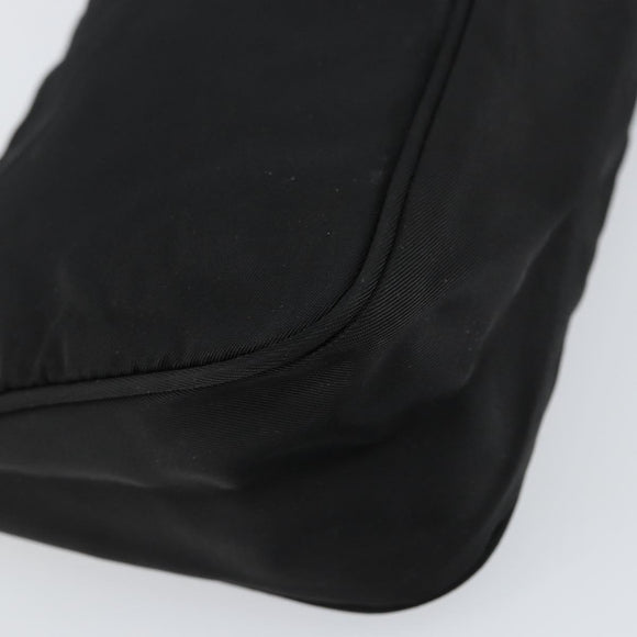 PRADA Accessory Pouch Nylon Black Silver Auth 150288