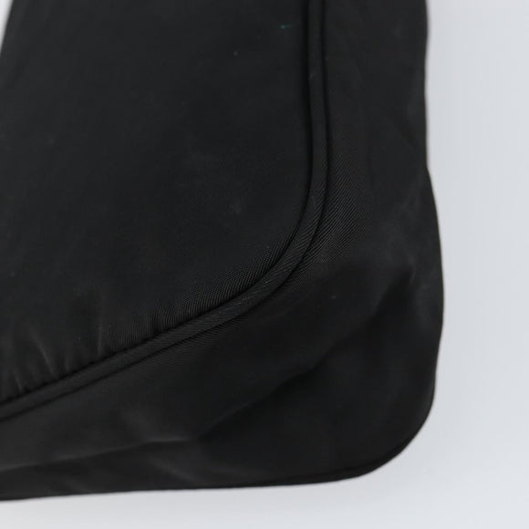 PRADA Accessory Pouch Nylon Black Silver Auth 150288