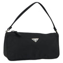 PRADA Accessory Pouch Nylon Black Silver Auth 150288-1